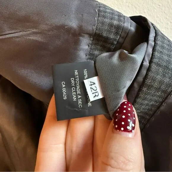 Peter Millar 100% Wool Plaid Gray Blazer Suit Jacket 42R - Picture 8 of 10